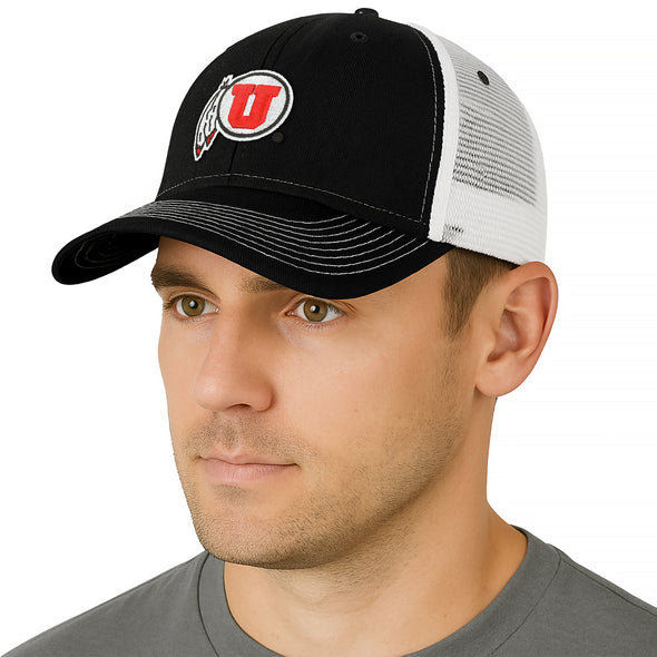 University of Utah Sideline Trucker Hat One-Size (Black/White)