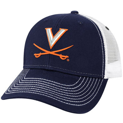 University of Virginia Sideline Trucker Hat One-Size (Navy/White)