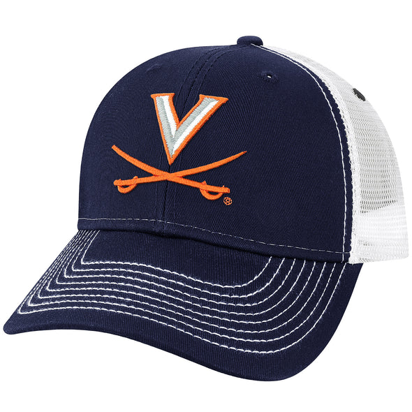 University of Virginia Sideline Trucker Hat One-Size (Navy/White)