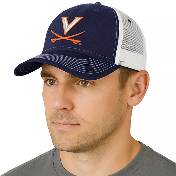 University of Virginia Sideline Trucker Hat One-Size (Navy/White)