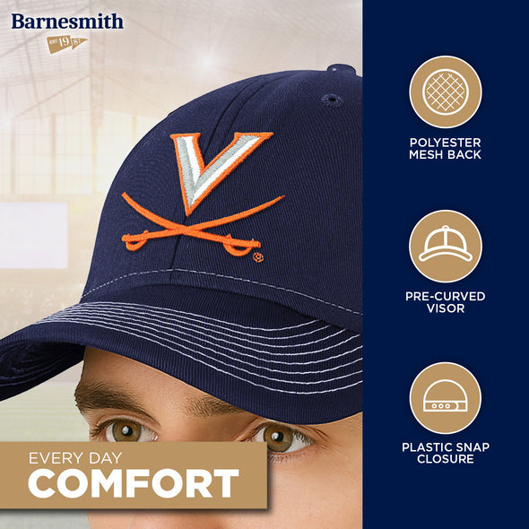 University of Virginia Sideline Trucker Hat One-Size (Navy/White)