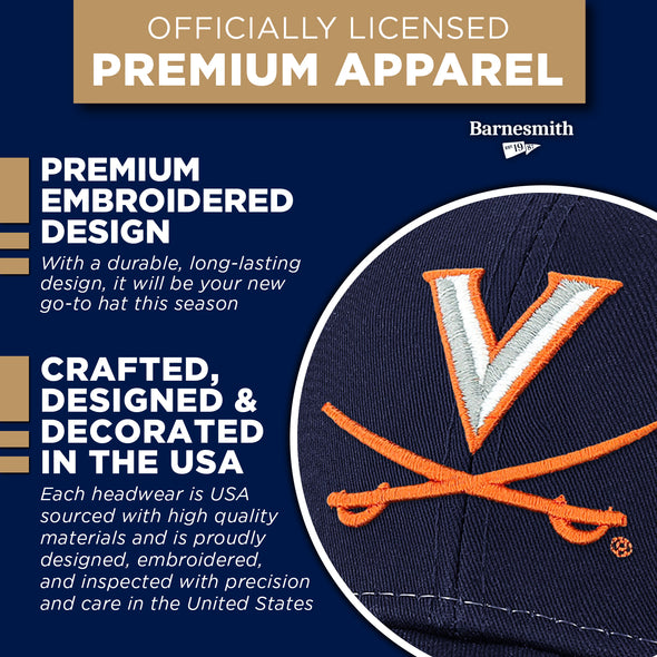 University of Virginia Sideline Trucker Hat One-Size (Navy/White)
