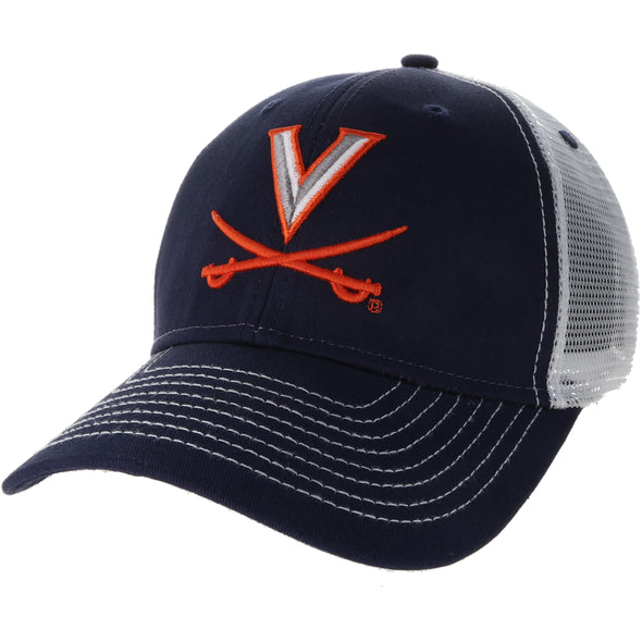 University of Virginia Sideline Trucker Hat One-Size (Navy/White)