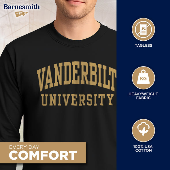 Vanderbilt University Classic Long Sleeve T-Shirt (Black)