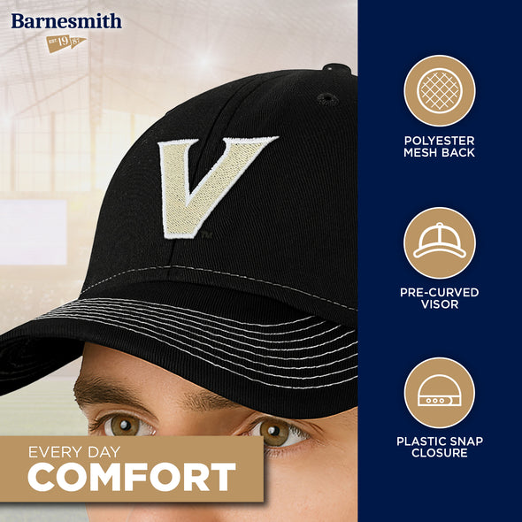 Vanderbilt University Sideline Trucker Hat One-Size (Black/White)