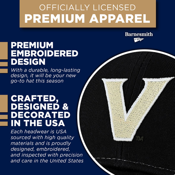 Vanderbilt University Sideline Trucker Hat One-Size (Black/White)
