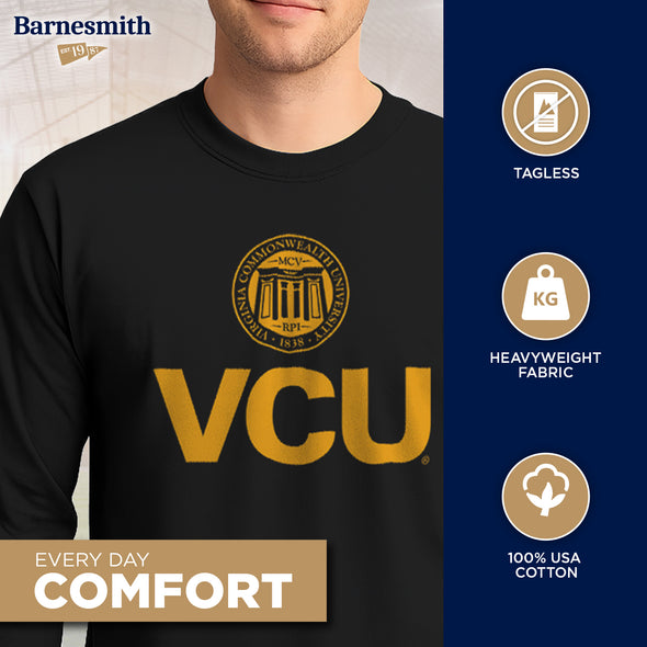 Virginia Commonwealth University Heritage Long Sleeve T-Shirt (Black)