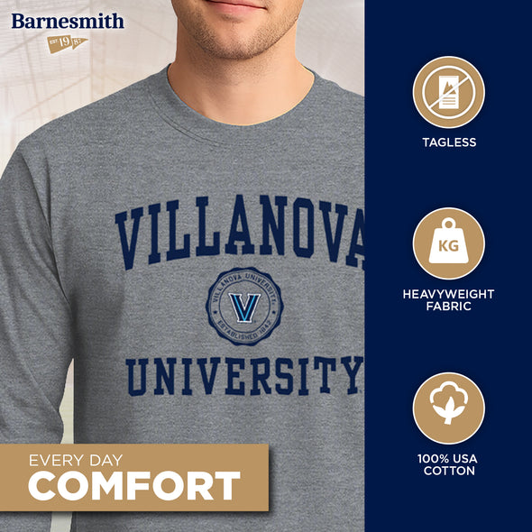 Villanova University Heritage Long Sleeve T-Shirt (Charcoal Grey)
