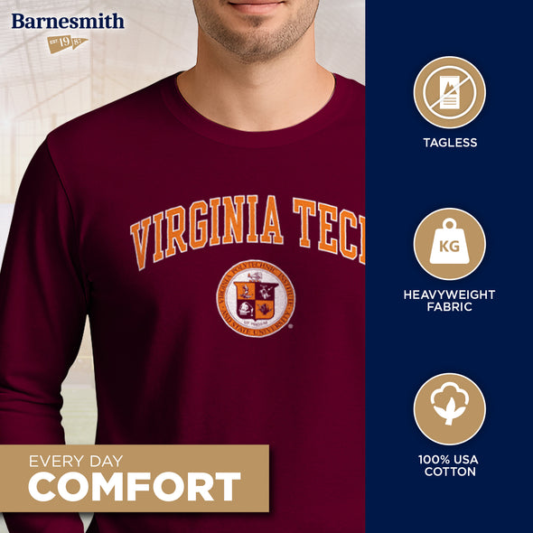 Virginia Polytechnic Institute and State University Heritage Long Sleeve T-Shirt (Maroon)