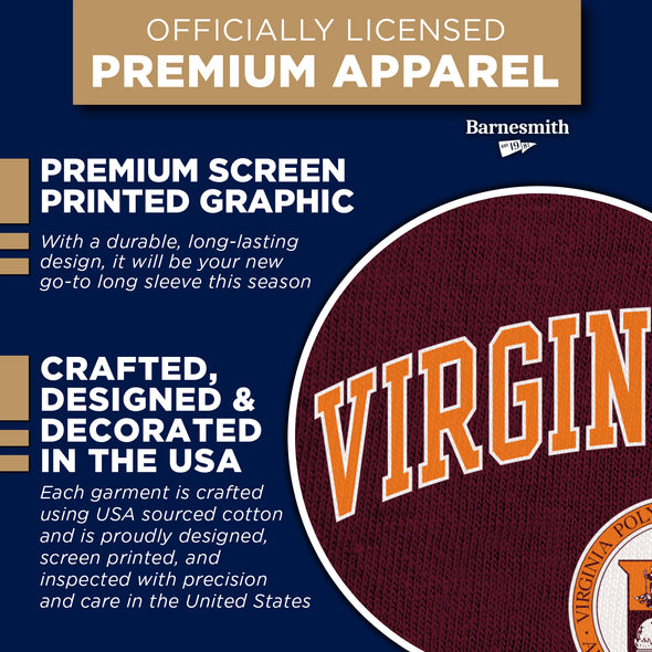 Virginia Polytechnic Institute and State University Heritage Long Sleeve T-Shirt (Maroon)