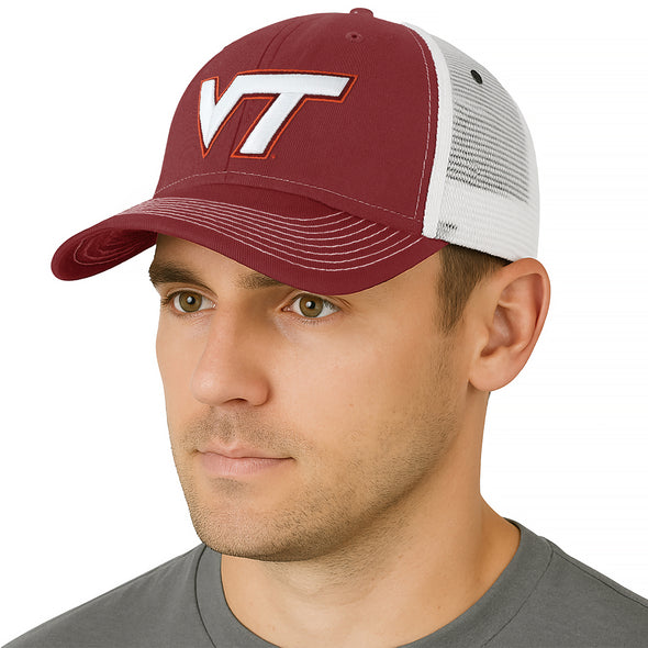 Virginia Polytechnic Institute & State University Sideline Trucker Hat One-Size (Burnt Henna/White)