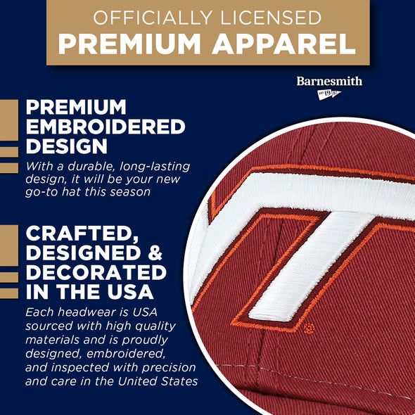 Virginia Polytechnic Institute & State University Sideline Trucker Hat One-Size (Burnt Henna/White)