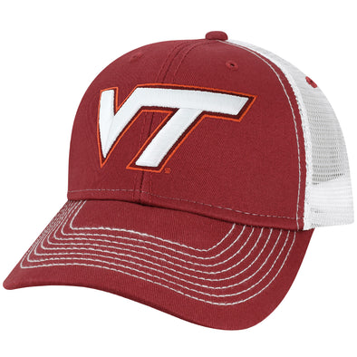 Virginia Polytechnic Institute & State University Sideline Trucker Hat One-Size (Burnt Henna/White)