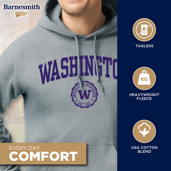 University of Washington Heritage Hooded Sweatshirt (Charcoal Grey)