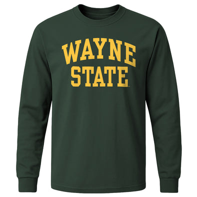 Wayne State University Classic Long Sleeve T-Shirt (Hunter Green)