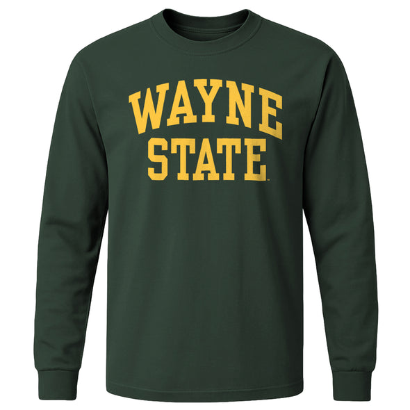 Wayne State University Classic Long Sleeve T-Shirt (Hunter Green)