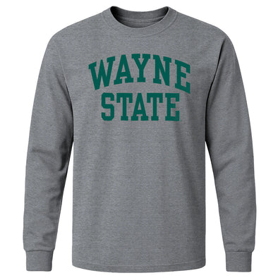 Wayne State University Classic Long Sleeve T-Shirt (Charcoal Grey)
