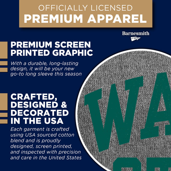 Wayne State University Classic Long Sleeve T-Shirt (Charcoal Grey)