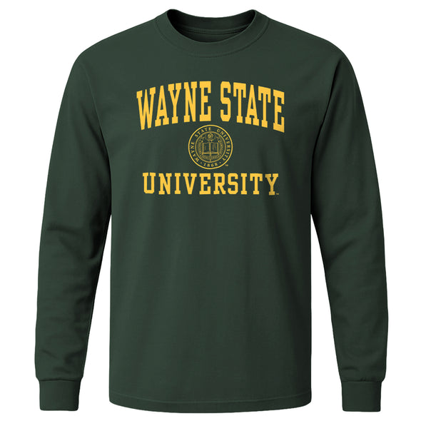Wayne State University Heritage Long Sleeve T-Shirt (Hunter Green)