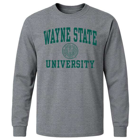 Wayne State University Heritage Long Sleeve T-Shirt (Charcoal Grey)