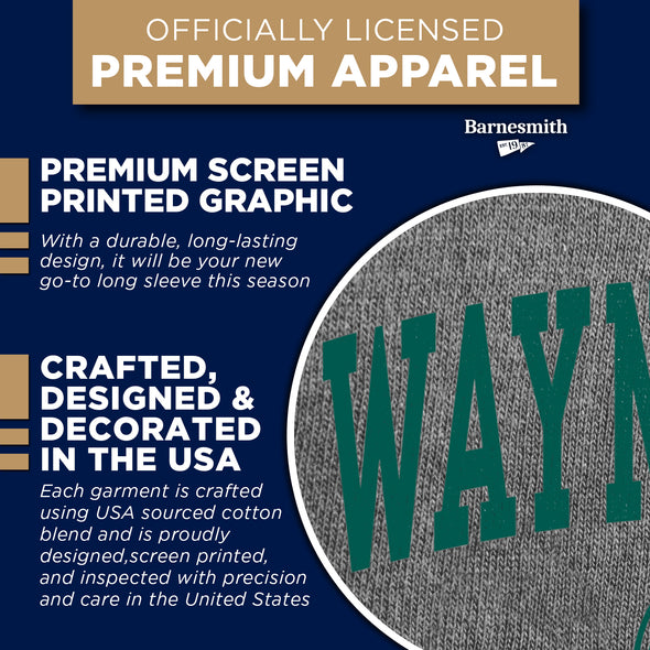 Wayne State University Heritage Long Sleeve T-Shirt (Charcoal Grey)