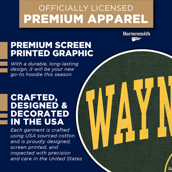Wayne State University Heritage Hooded Sweatshirt (Hunter Green)