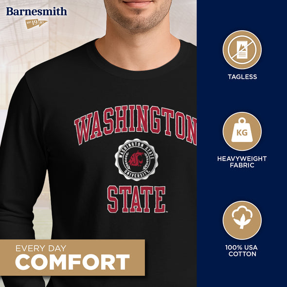 Washington State University Heritage Long Sleeve T-Shirt (Black)