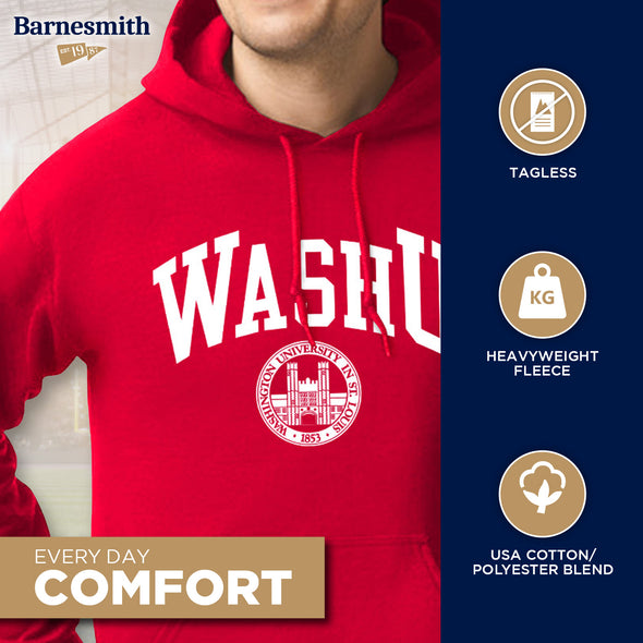 Washington University in St. Louis Heritage Hooded Sweatshirt (Red)