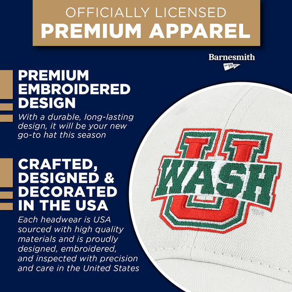 Washington University in St. Louis Spirit Baseball Hat One-Size (White)