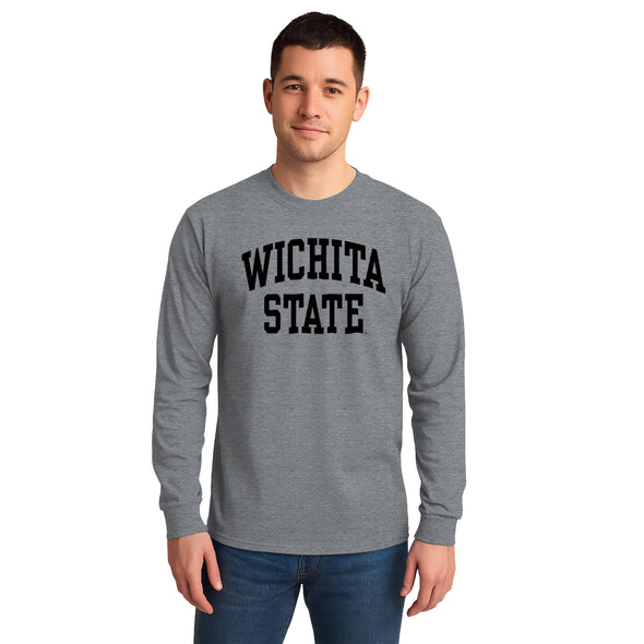 Wichita State University Classic Long Sleeve T-Shirt (Charcoal Grey)