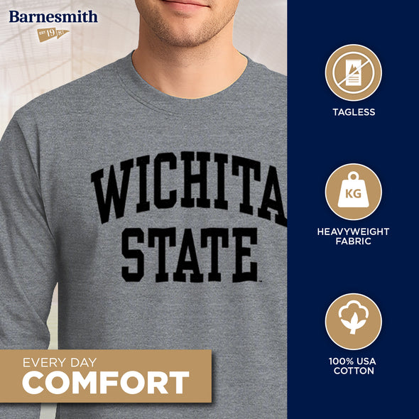 Wichita State University Classic Long Sleeve T-Shirt (Charcoal Grey)
