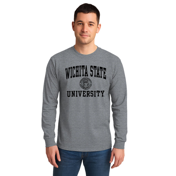 Wichita State University Heritage Long Sleeve T-Shirt (Charcoal Grey)