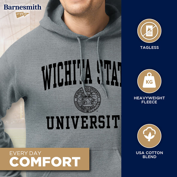 Wichita State University Heritage Hooded Sweatshirt (Charcoal Grey)