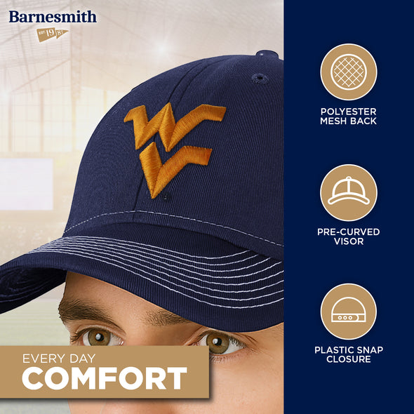West Virginia University Sideline Trucker Hat One-Size (Navy/White)
