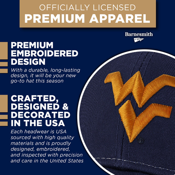 West Virginia University Sideline Trucker Hat One-Size (Navy/White)