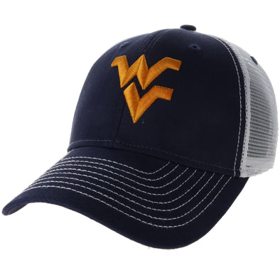 West Virginia University Sideline Trucker Hat One-Size (Navy/White)