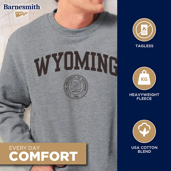 University of Wyoming Crewneck Sweatshirt Heritage (Charcoal Grey)