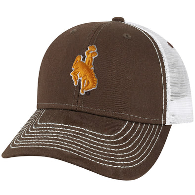 University of Wyoming Sideline Trucker Hat One-Size (Cigar/White)