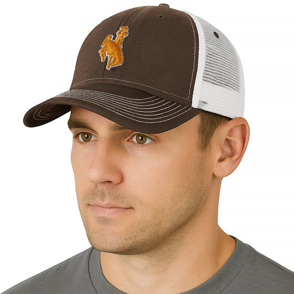 University of Wyoming Sideline Trucker Hat One-Size (Cigar/White)