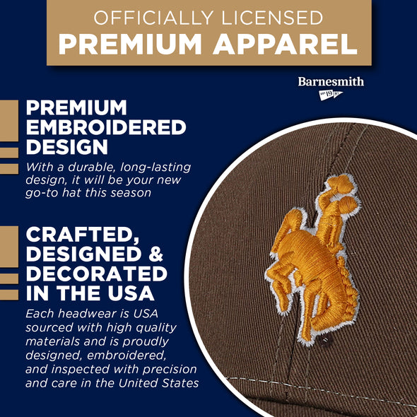University of Wyoming Sideline Trucker Hat One-Size (Cigar/White)