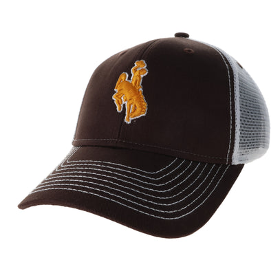 University of Wyoming Sideline Trucker Hat One-Size (Cigar/White)