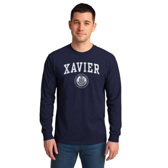 Xavier University Heritage Long Sleeve T-Shirt (Navy)