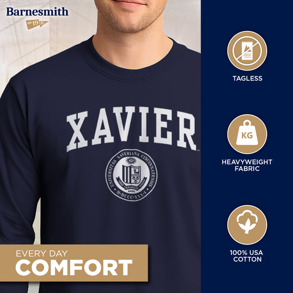 Xavier University Heritage Long Sleeve T-Shirt (Navy)