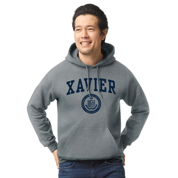 Xavier University Heritage Hooded Sweatshirt (Charcoal Grey)