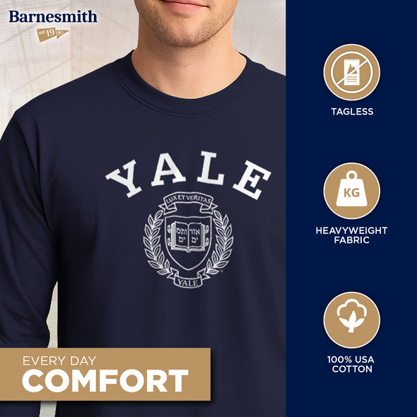 Yale Heritage Long Sleeve T-Shirt (Navy)