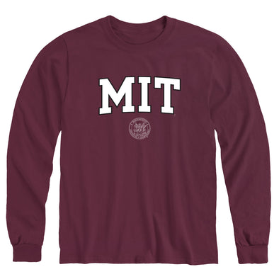MIT Crest Long Sleeve T-Shirt (Maroon)