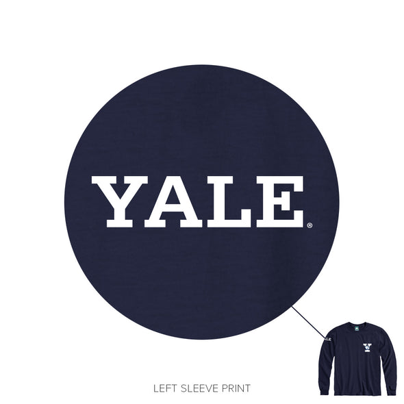 Yale Mascot Long Sleeve T-Shirt (Navy)